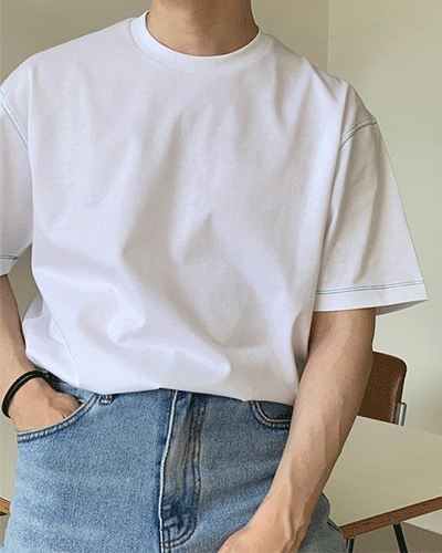 에어쿨 스티치 반팔 티셔츠 (5color)